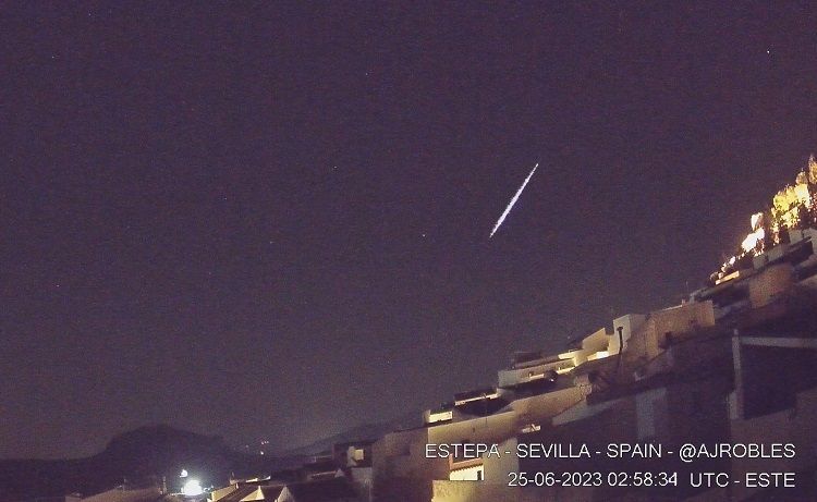 El bólido SPMN250623E registrado desde Estepa-Sevilla (Antonio J. Robles)