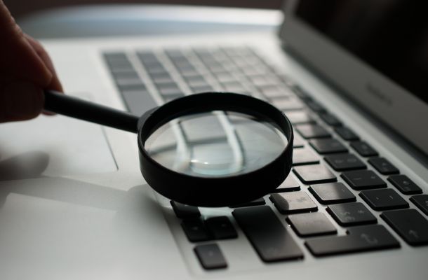 Stock image of a magnifying glass