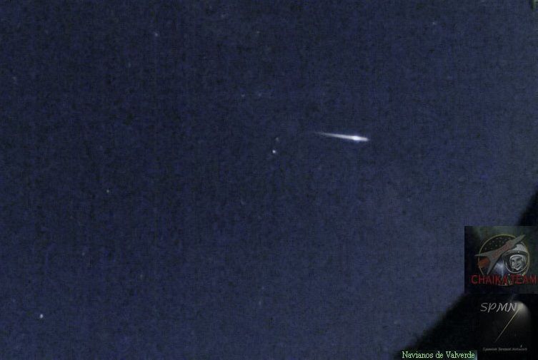 El bólido SPMN260623D registrado desde Navianos de Valverde, Zamora (Miguel A. Furones)