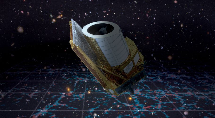 Illustration of the Euclid space mission in space. 