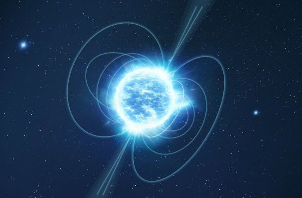 Representació artística d’una estrella de neutrons. Credits: ESA.