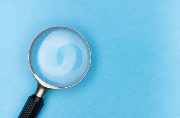 Stock image of a magnifying glass