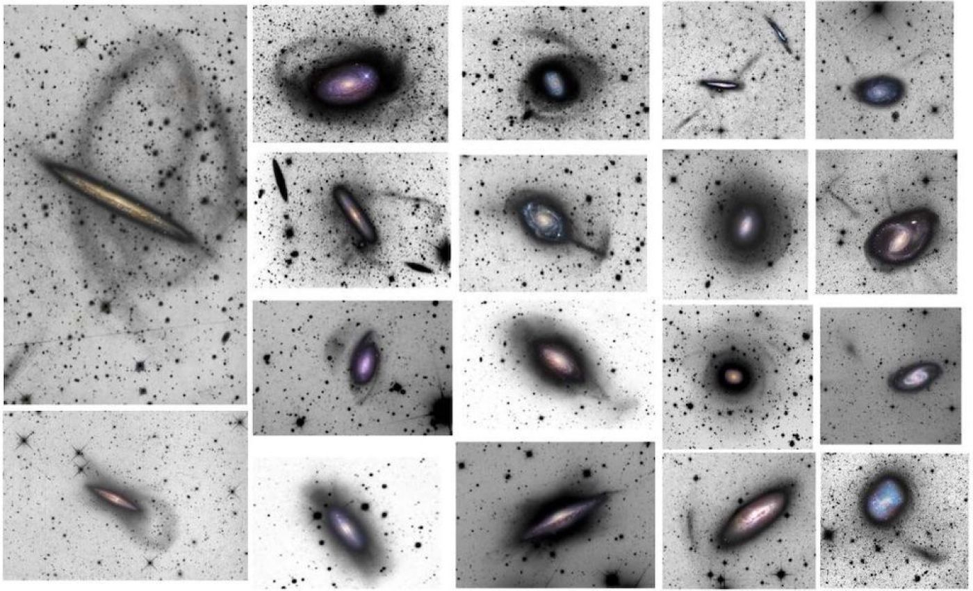 Images of galaxies of the local universe obtained with small aperture telescopes showing the detection of EMFs of different morphologies. Credits: D. Martínez-Delgado.