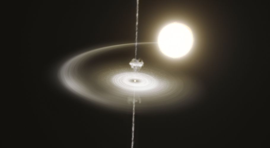 Artist’s impression of the pulsar PSR J1023+0038. Credits: ESO/M. Kornmesser. 