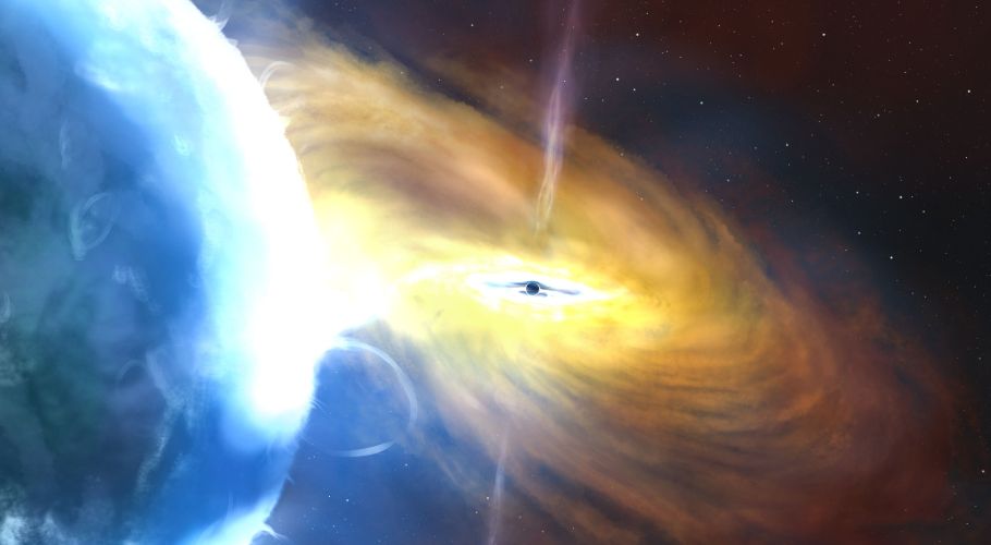 Artist impression of a black hole accretion. 