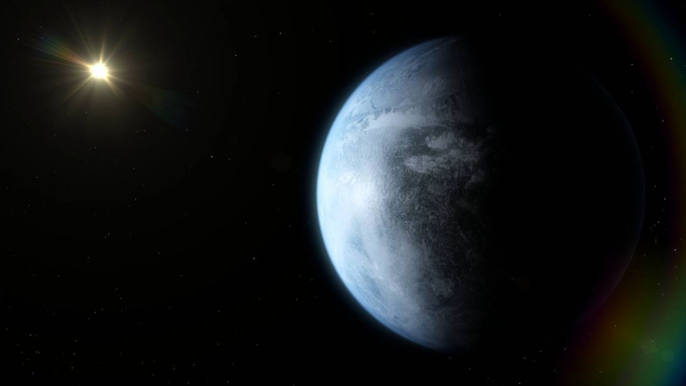 Artist´s impression exoplanet orbiting star.